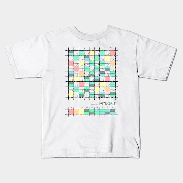 Mydoku_003_H001_002_F: Sudoku, Sudoku coloring, logic, logic puzzle, holiday puzzle, fun, away from screen Kids T-Shirt by Mydoku